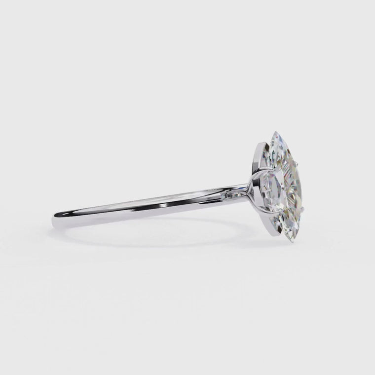 Marquise Cut Solitaire Engagement Ring With Six Prong video
