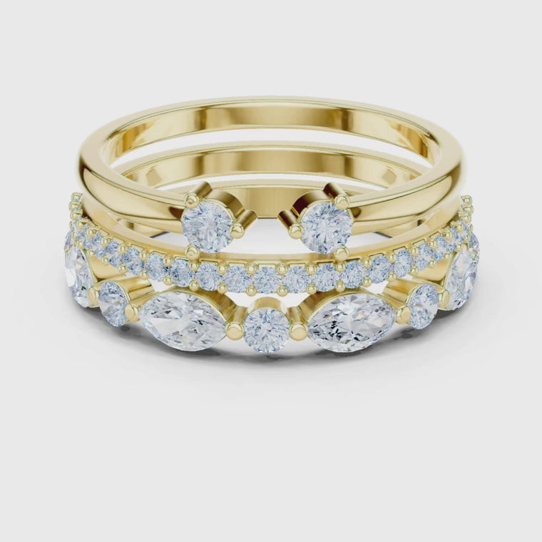 Stackable Marquise and Round Ring Set video