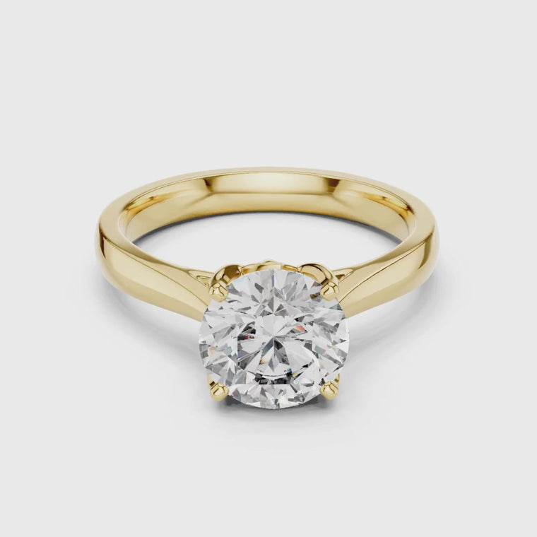 Round Cut Solitaire With Four Prong Proposal Ring video