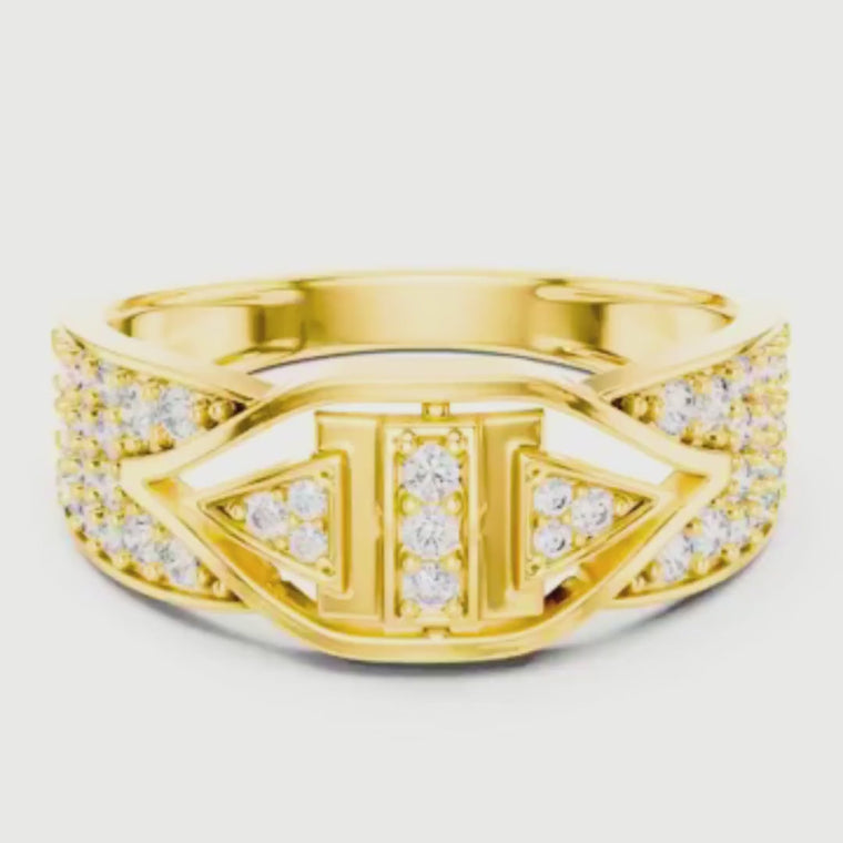 Round Cut Lab Grown Diamond Men's Geometric Arrowhead Statement Band video