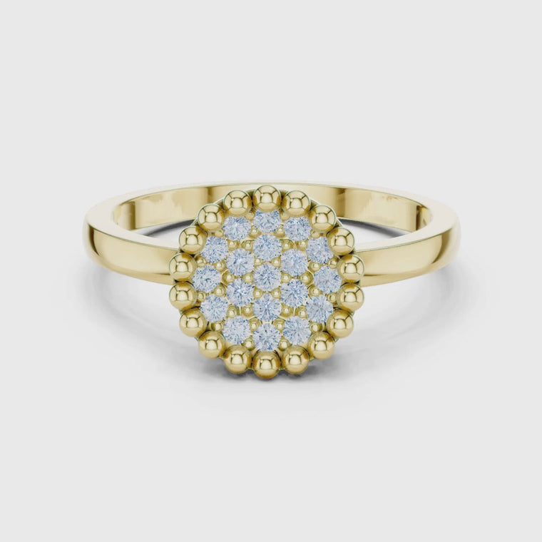 Round Floral Cluster Beaded Ring video