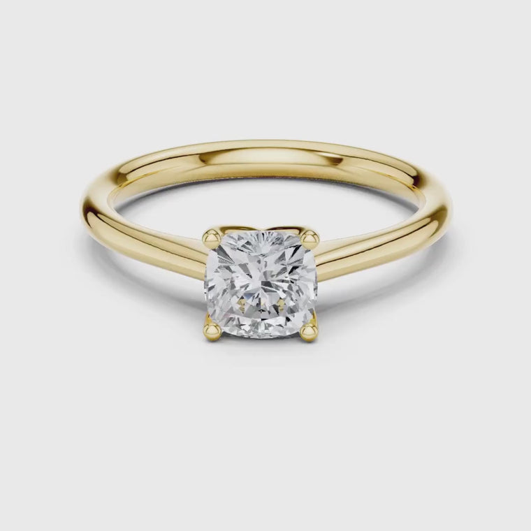 Cushion Cut Solitaire Engagement Ring Four Prong video