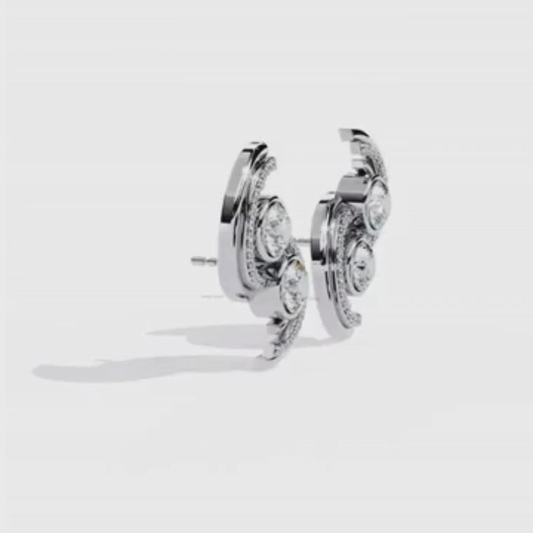 Round Cut Stackable Stud Earrings video