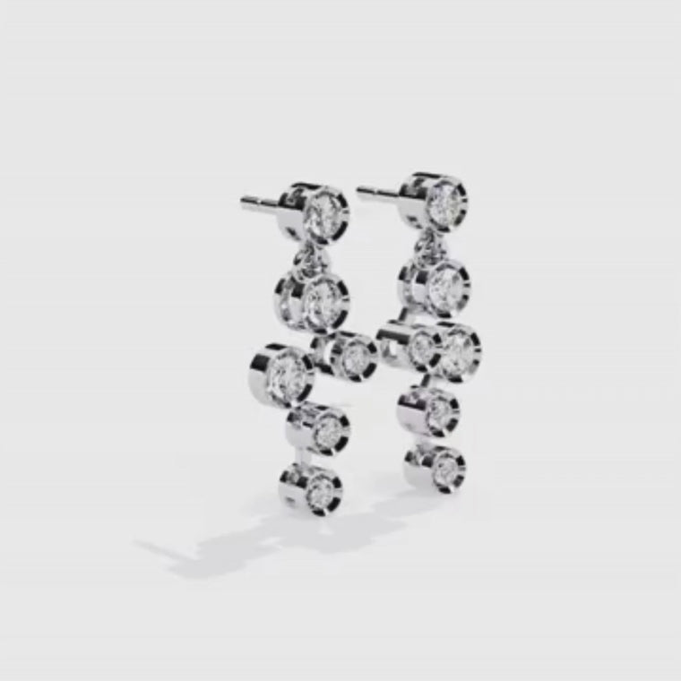 Multi Round Bezel Drop Earrings video