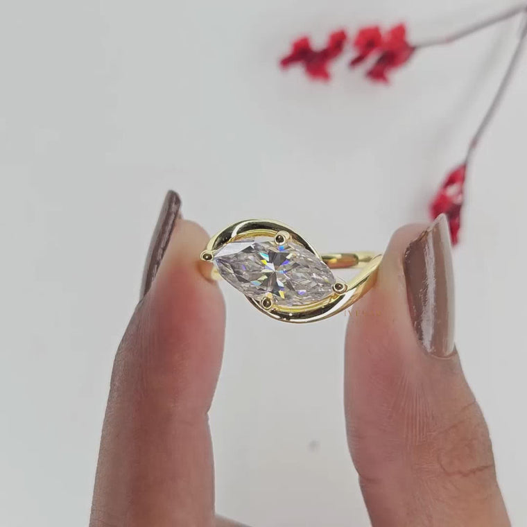 East West Marquise Cut Bypass Band Ring video