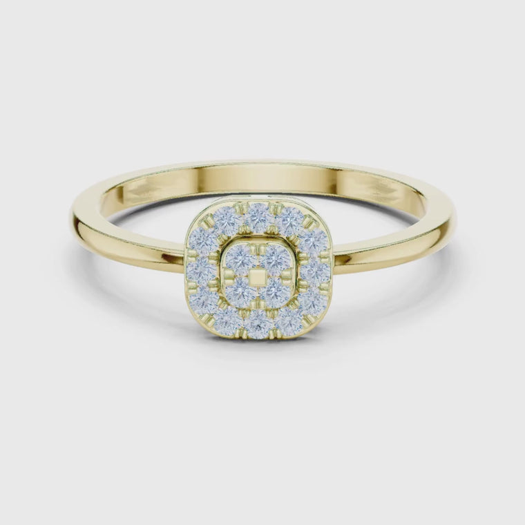 Round Halo Cluster Delicate Ring video