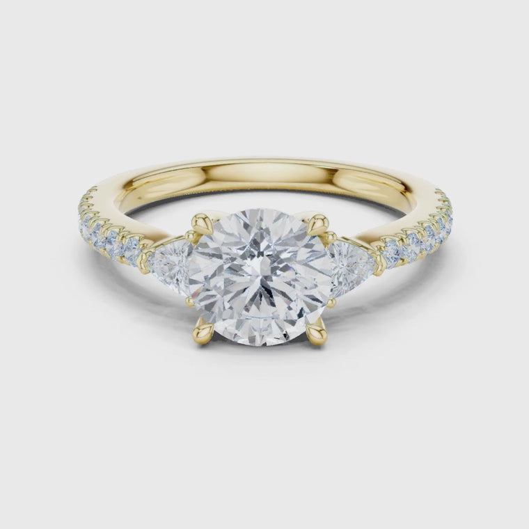 Round Cut With Side Stone Pave Setting Ring video