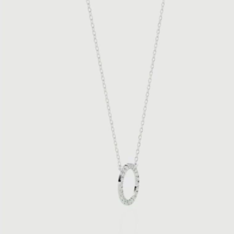 Round Cut Open Circle Halo Pendant video
