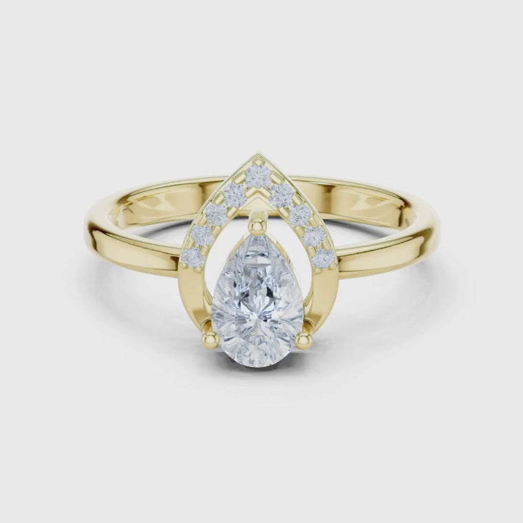 Pear Cut Teardrop Style Engagement Ring video