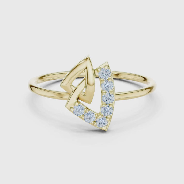Triangle Pave Interlocking Ring video