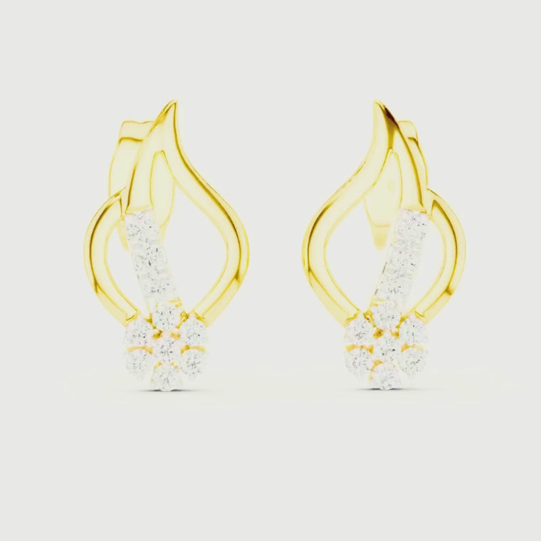 Imperial Flame Curve Round Open Cluster Earrings video