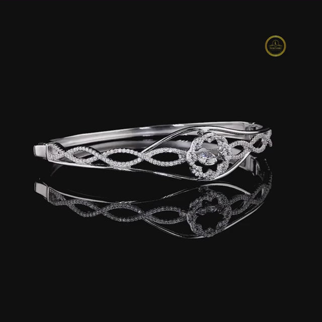 Round Cut Twisted Infinity Bangle Bracelet video