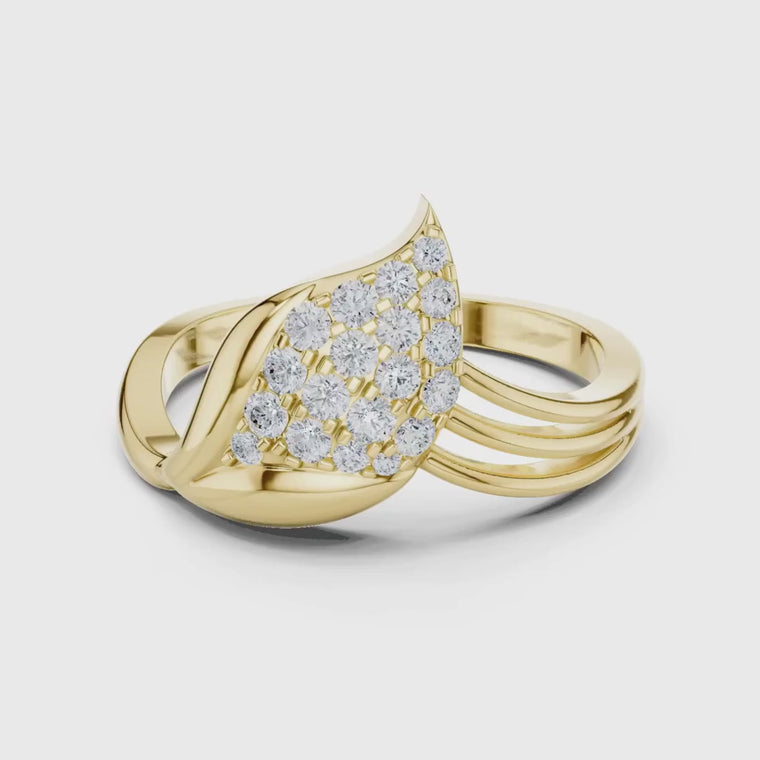 Leaf Split Shank Statement Ring video