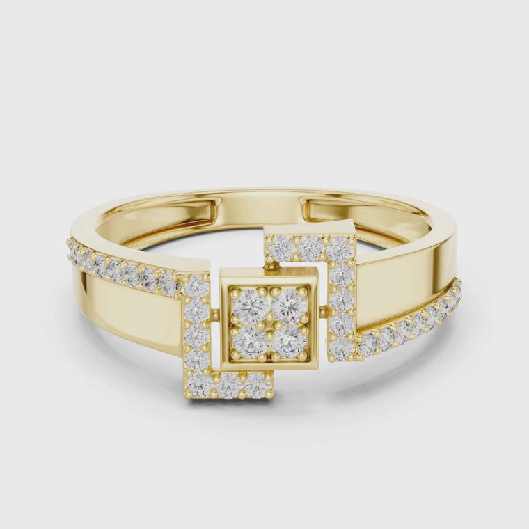 Cluster Round Cut Statement Engagement Ring Wide Band video