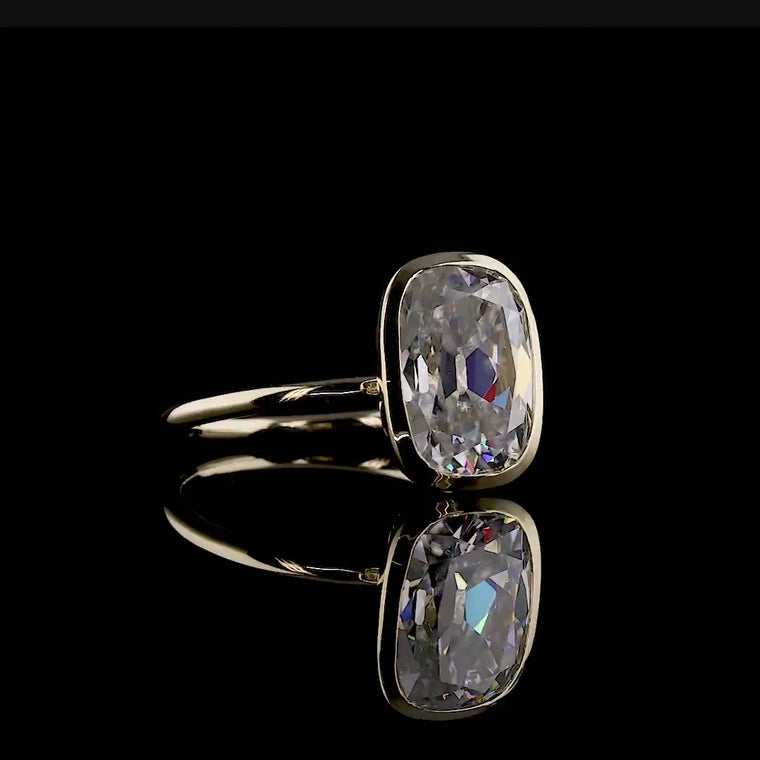 Elongated Cushion Cut Bezel Set Ring video
