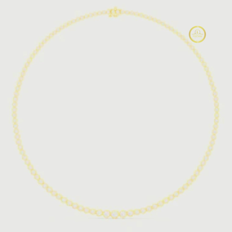 Round Cut Bezel Set Tennis Necklace video