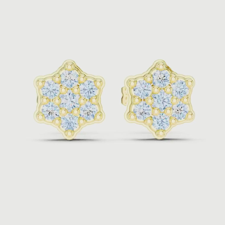 Celestial Star Round Cluster Studs with Scalloped Edges video