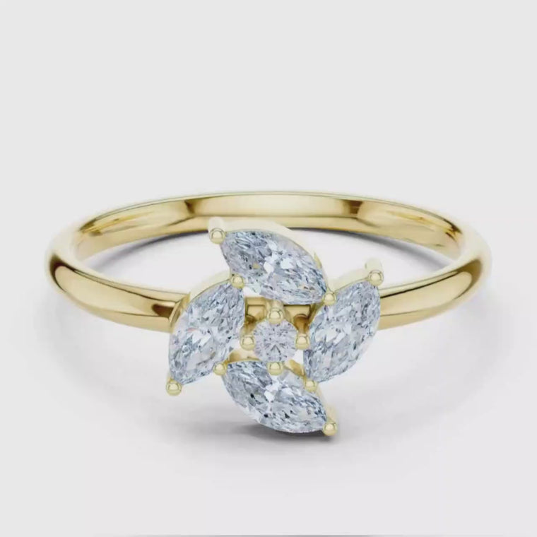 Marquise Flower Cluster Engagement Ring video
