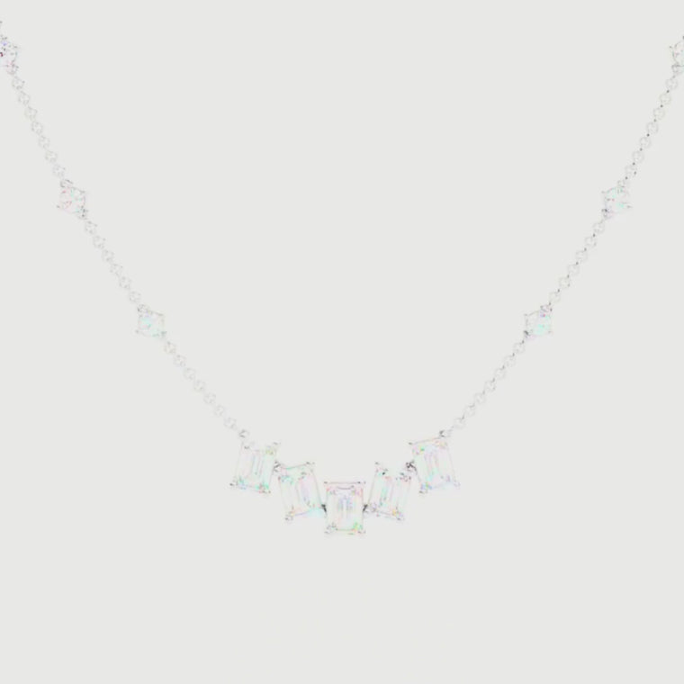 Emerald Cut Four Station Necklace video