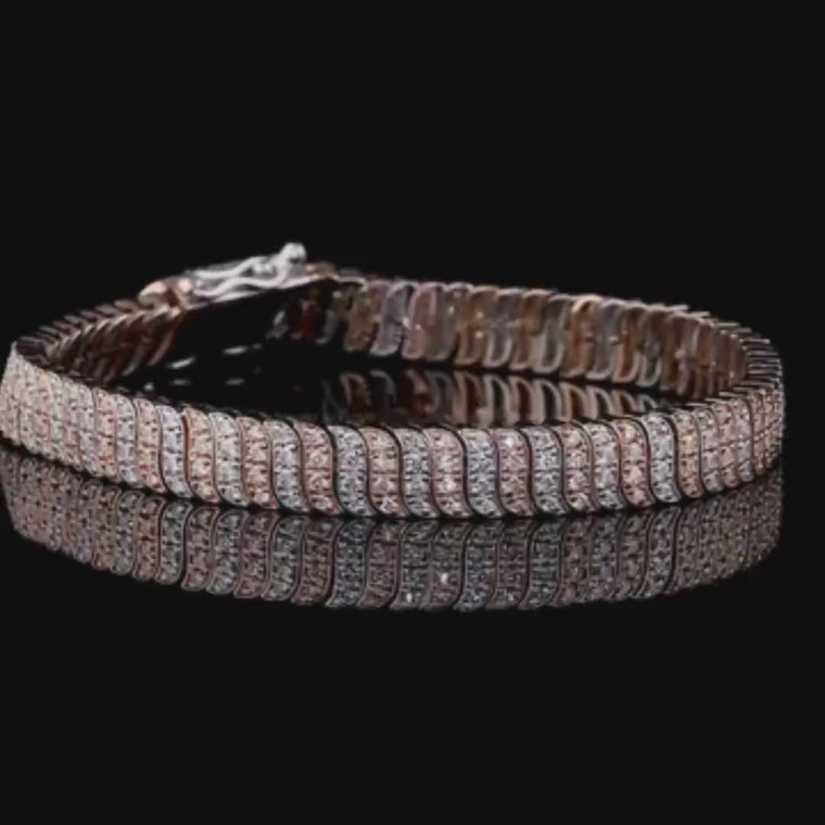 Triple Row Round Cut Pave Tennis Bracelet video