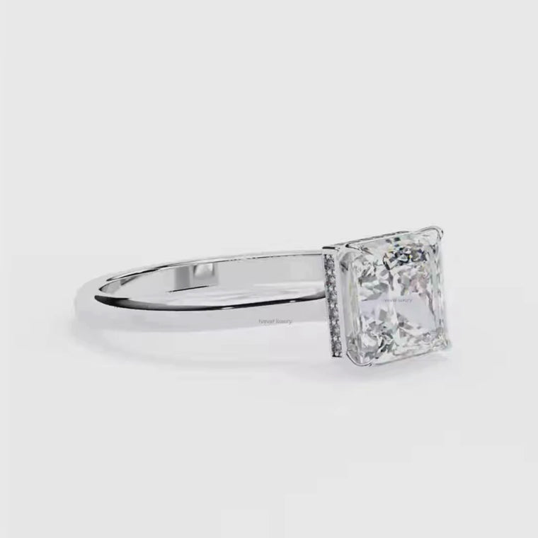 Princess Cut Engagement Ring With Four Prong video
