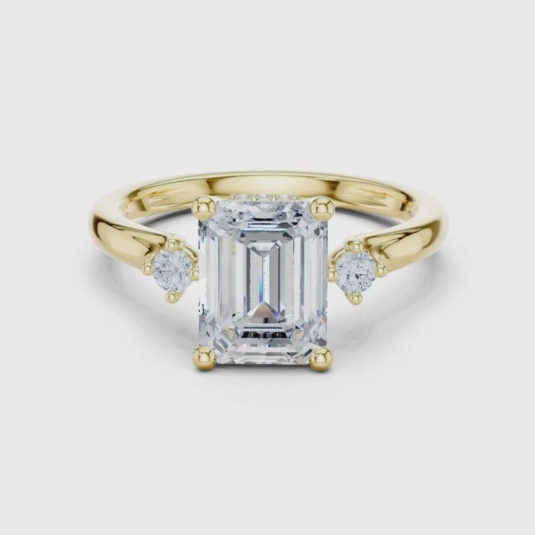Three Stone Emerald Cut Engagement Ring video