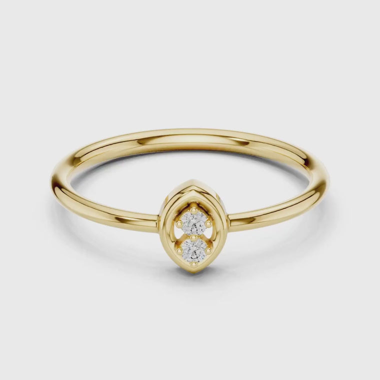 Marquise Whisper Ring with Dual Round Accent video