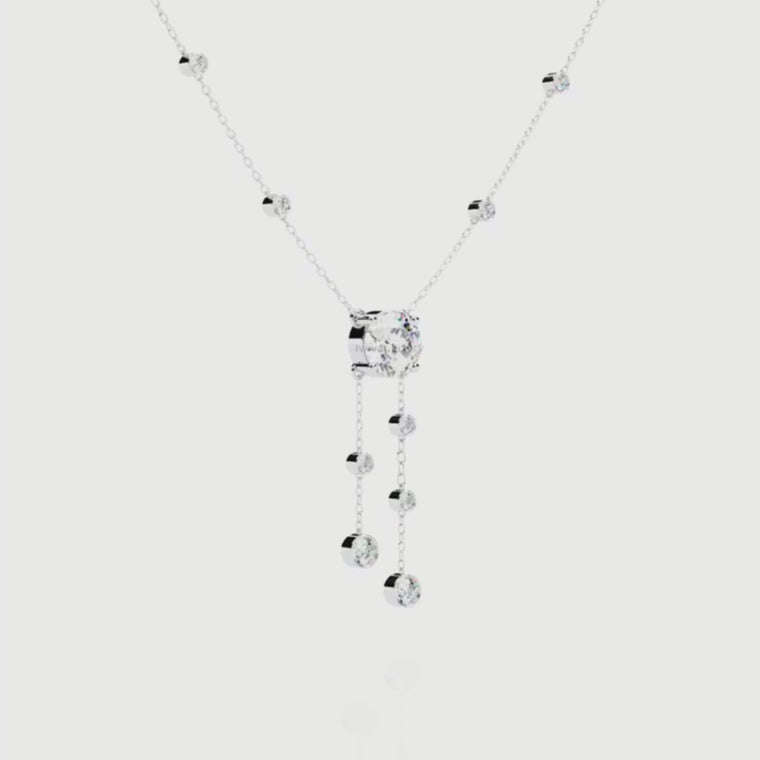 Round Lariat Necklace with Bezel Station Drops video