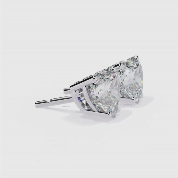 Heart Shaped Prong Set Stud Earrings video