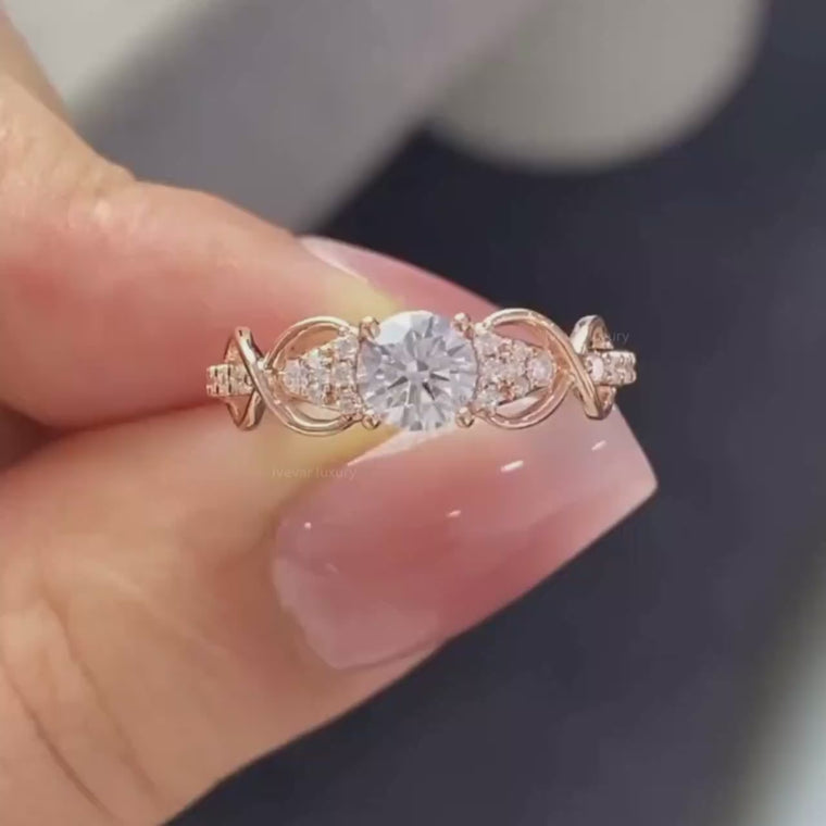 Round Infinity Cluster Engagement Ring video