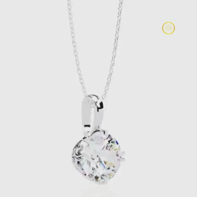 Round Solitaire Double Prong Pendant video