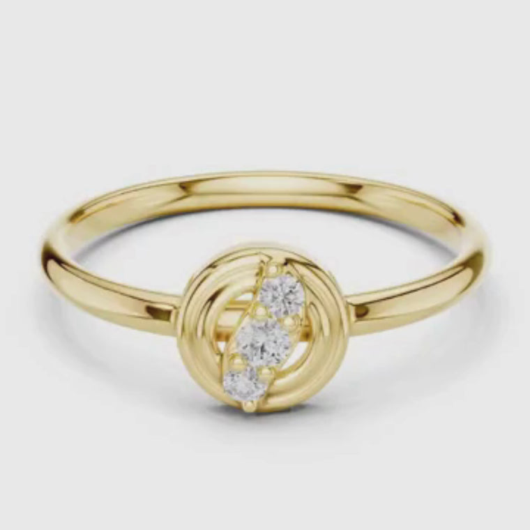 Round Cut Cluster Ring With Open Frame Design video