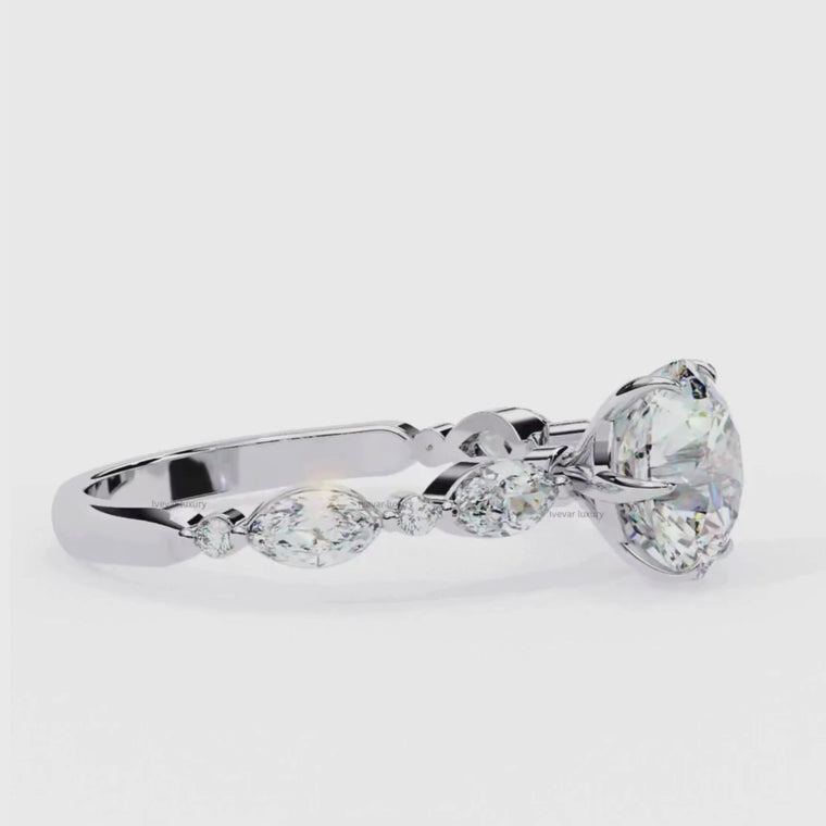 Pave Setting Cushion Cut Anniversary Ring video