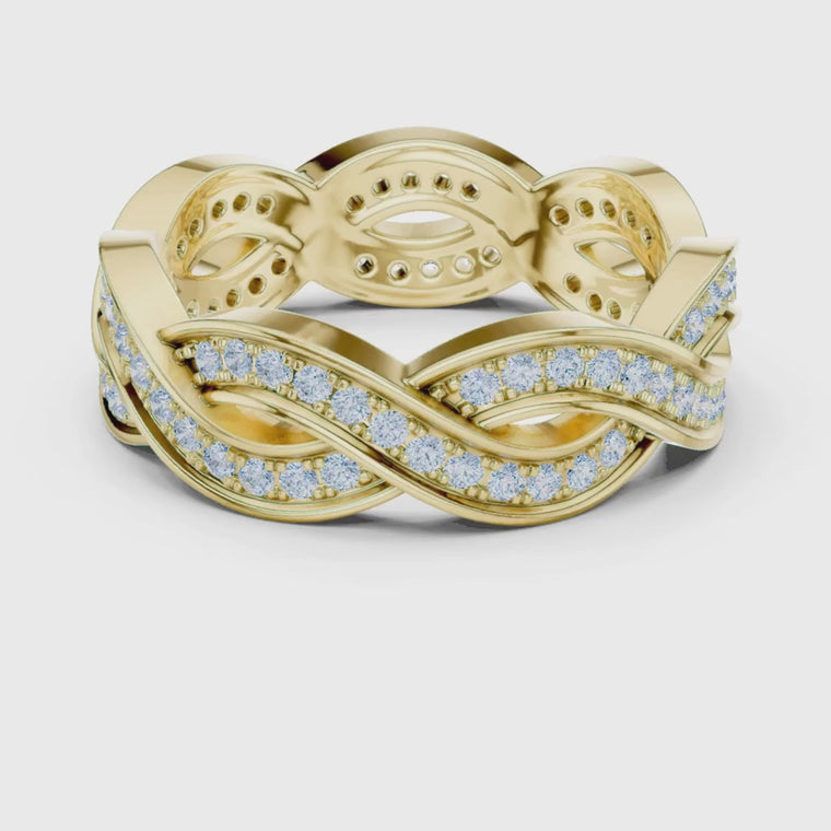 Round Infinity Twist Pave Engagement Band Ring video