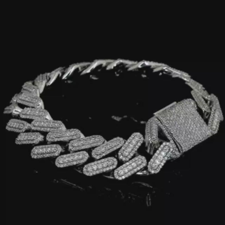 Round Cut Elongated Miami Cuban Link Bracelet video