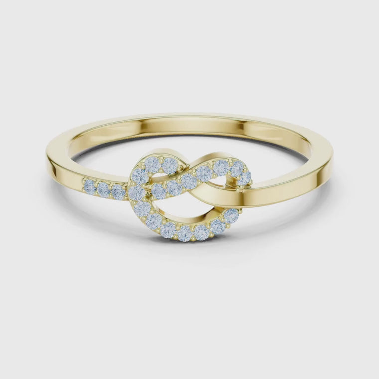 Pave Infinity Knot Ring for Women video