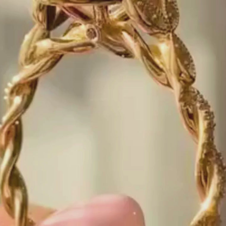 Oval Halo Engagement Ring Twisted Rope Band video