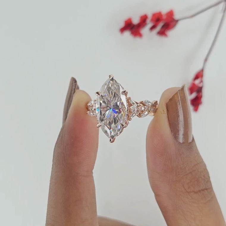 Marquise Cut Nature Inspired Engagement Rings video