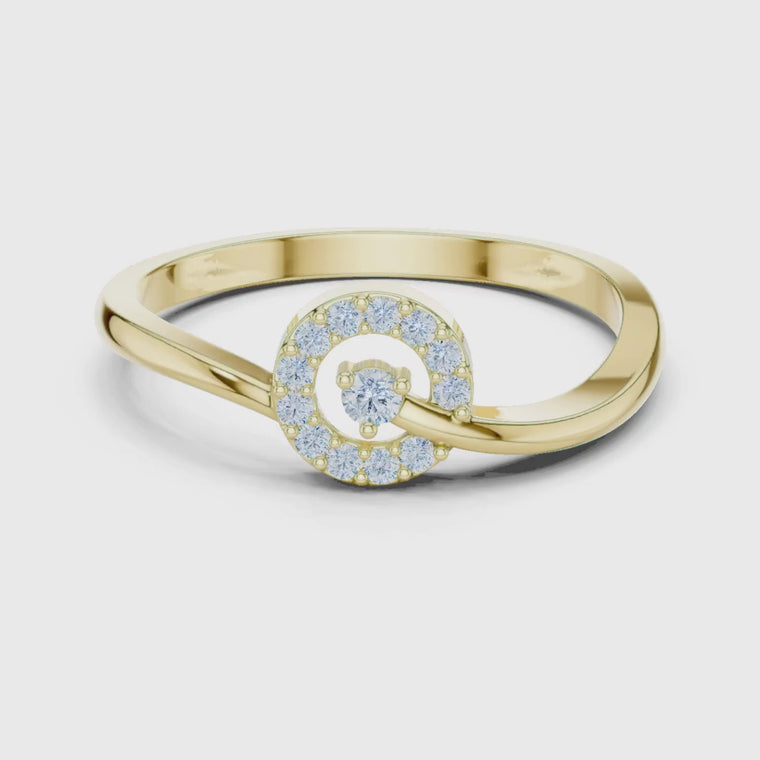 Open Circle Halo Round Engagement Ring video
