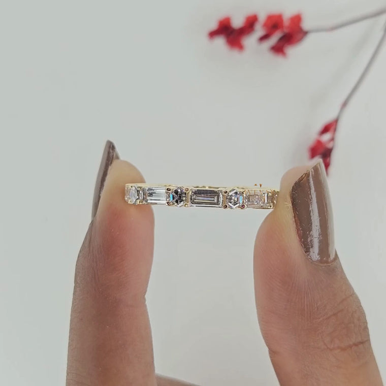 Baguette & Hexagon Cut Eternity Band video