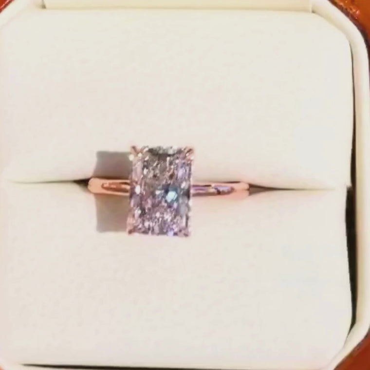 Radiant Cut Hidden Halo Solitaire Ring video