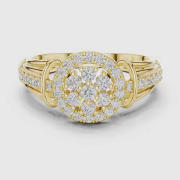 Round Halo Multi Band Ring video