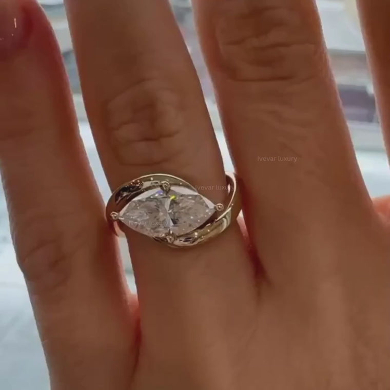 Marquise Cut Bypass Half Bezel Ring video