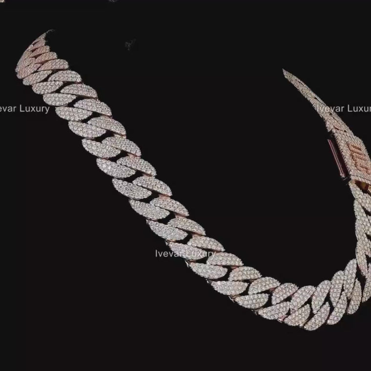 Iced Out Heavy Hollow Curb Lab Grown Diamond Choker Necklace video