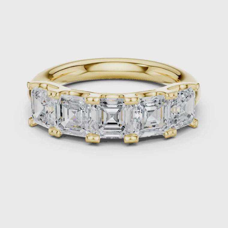 Asscher Cut Half Eternity Wedding Band video