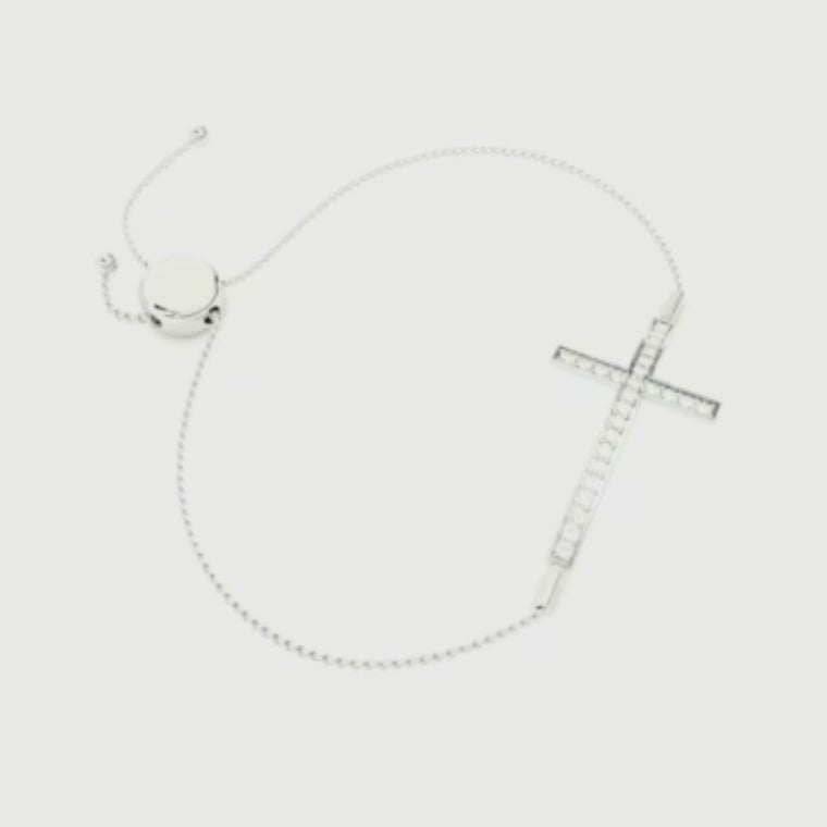 Round Horizontal Cross Adjustable Bolo Bracelet video