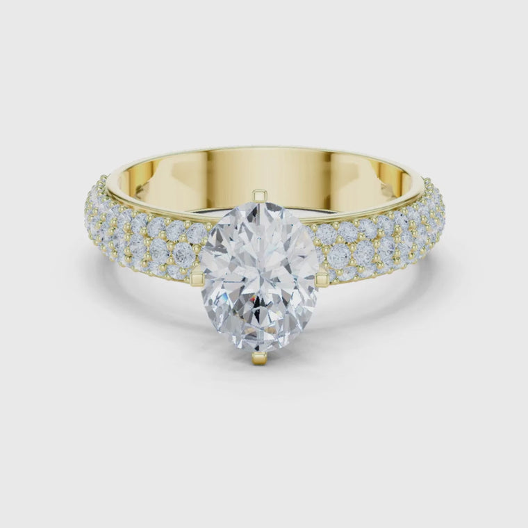 Oval Cut Triple Pave Solitaire Engagement Ring video