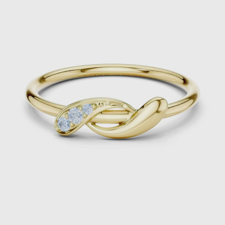 Round Accent Twisted Ring For Women video