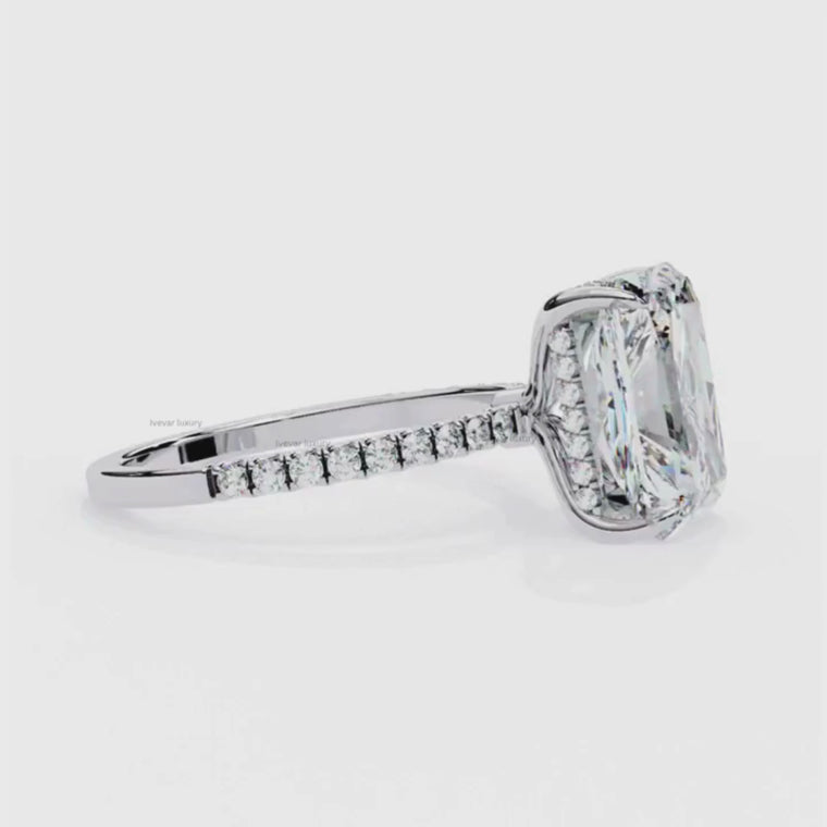 Hidden Halo Elongated Radiant Cut Engagement Ring video