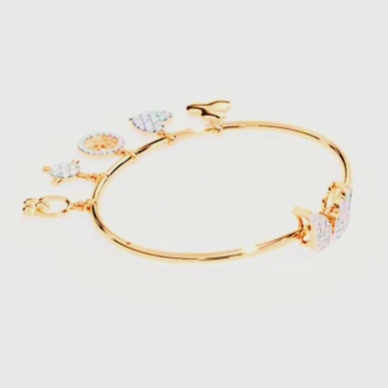 Round Charm Bangle Bracelet Heart & Symbol Charms video